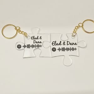 מחזיק מפתחות זוגי עם קוד שיר - פאזל