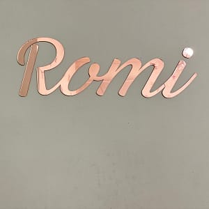 שלט שם אותיות חתוכות